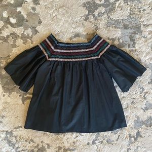 Parker Off-The-Shoulder Top with Embroidered Details